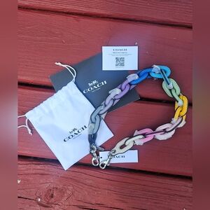 Coach Leather Covered Short Chain Strap **BRAND NEW**